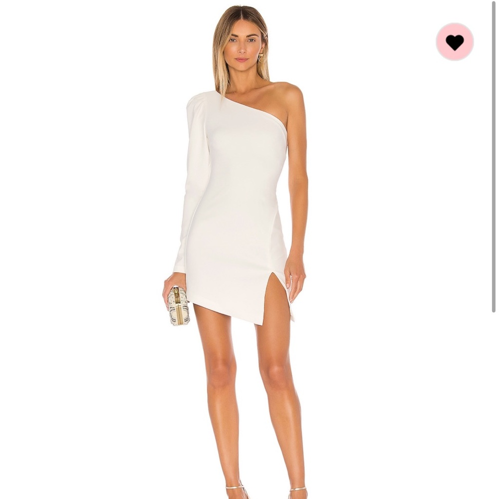 Michael Costello x Revolve Fabian Mini Dress in Ivory - size M